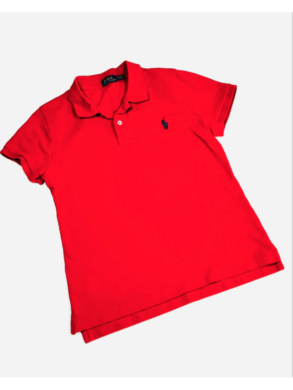 Polo Ralph Lauren Boys Polo Shirt Size M Red Blue Logo